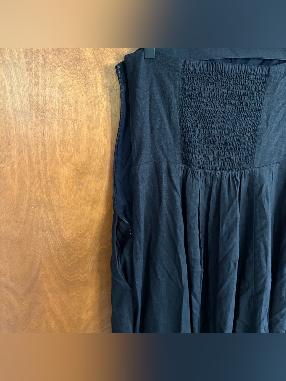 The Drop Carlota Black Linen Strapless Maxi Dress Wedding Resort Lagenlook Boho - Picture 8 of 12